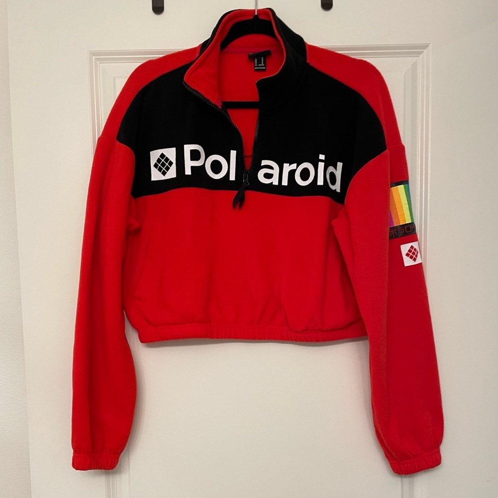 Polaroid Cropped Quarter Zip